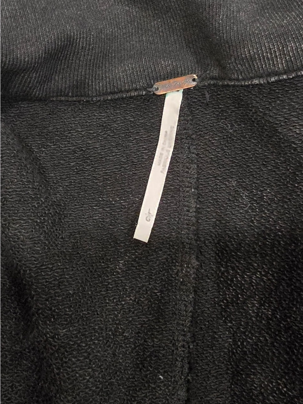 Free People Black Distressed Faux Leather Moto Jacket with Knit Sleeves - Picture 6 of 6